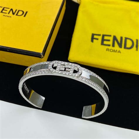 fendi bracelet silver|fendi baguette bracelet.